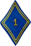 1° Régiment de Chasseurs Parachutistes   25° DP  fond bleu deux liserets