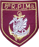 8°  Régiment Parachutiste  d'Infanterie de Marine  fond  bordeaux